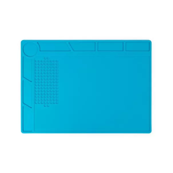 Tapis de réparation et de soudure en silicone résistant à la chaleur, 350 x 250 mm, 500 C, antidérapant, bleu