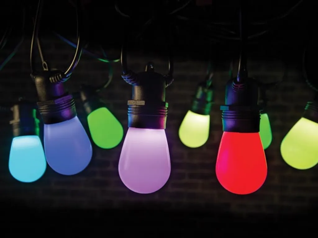 LED de la guirlande en gros plan